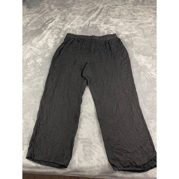 Good American Women's Pleated Pants Size 5/2X Black Leopard Print Rayon Viscose - Picture 1 of 6